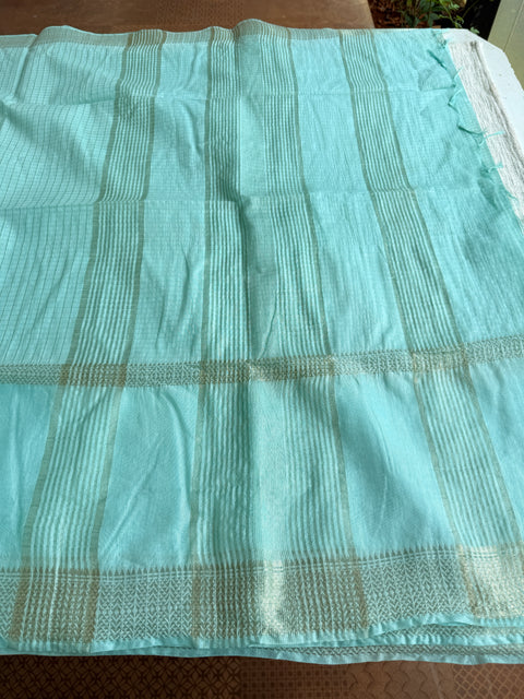 Weaving checks art silk saree with blouse
