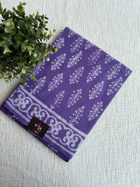 Printed mul cotton saree