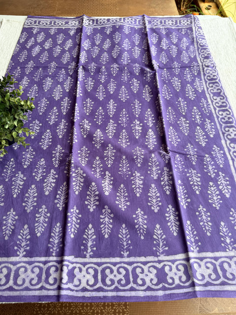 Printed mul cotton saree