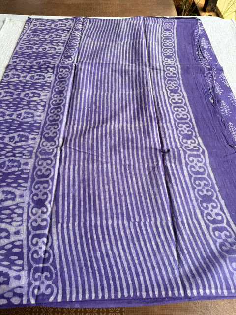 Printed mul cotton saree