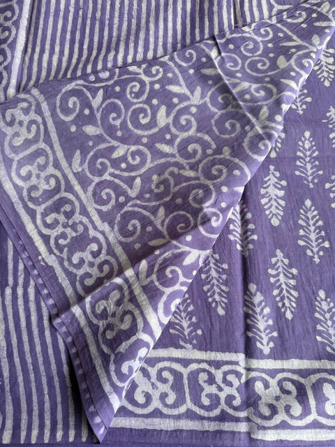 Printed mul cotton saree