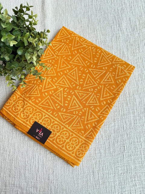 Printed mul cotton saree