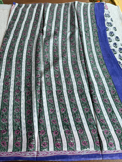 Printed mul cotton saree