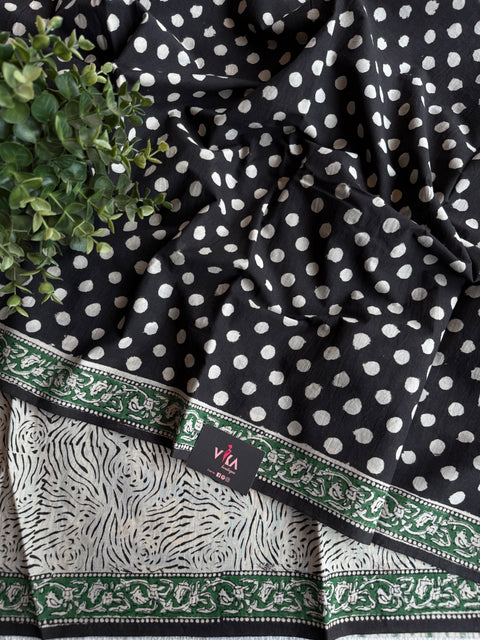 Printed mul cotton saree