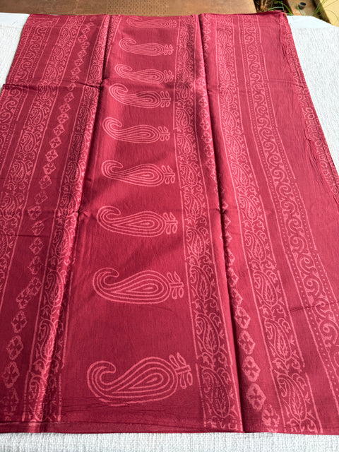Printed mul cotton saree
