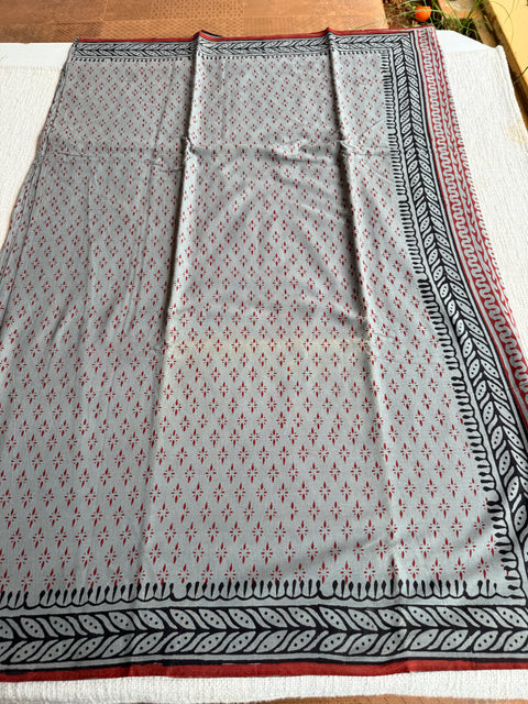 Printed mul cotton saree