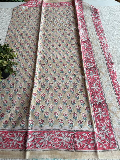 Printed mul cotton saree