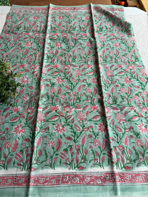 Printed mul cotton saree