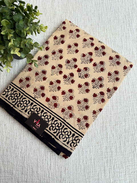 Printed mul cotton saree