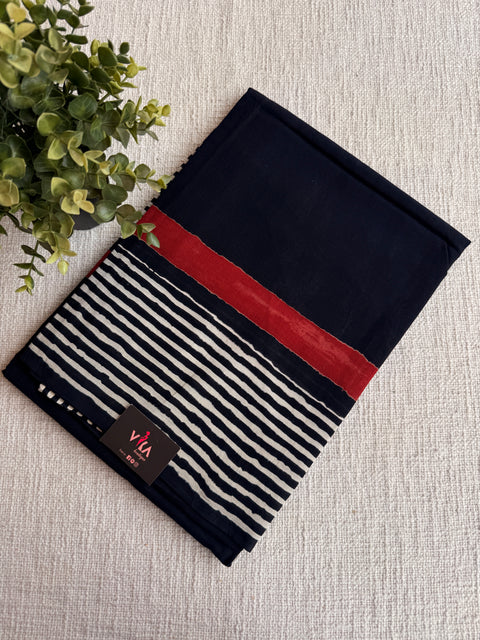 Printed mul cotton saree