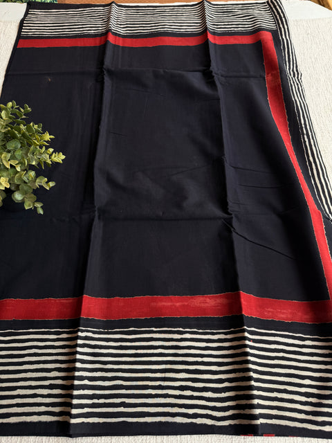 Printed mul cotton saree