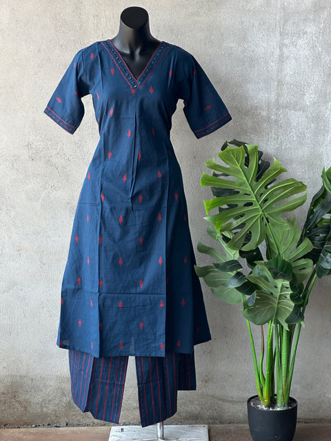 Jacquard cotton Ready kurti pant set