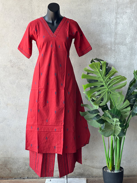 Jacquard cotton Ready kurti pant set