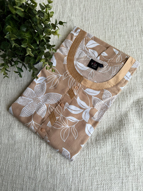 L size printed viscose cotton nighty