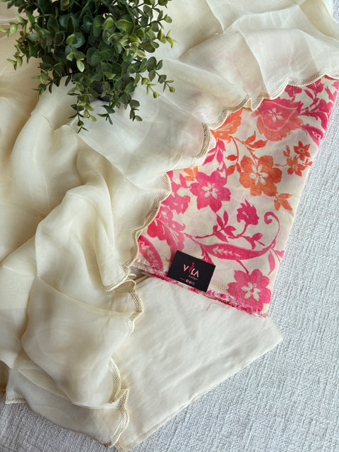 Printed muslin silk suit set