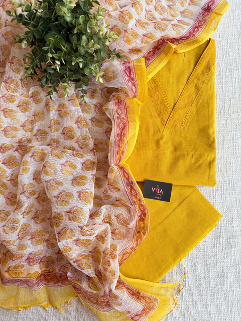 Cotton suit set with kota dupatta