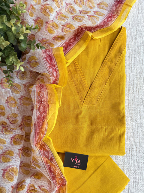 Cotton suit set with kota dupatta