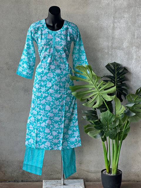 Printed cotton Ready kurti pant set