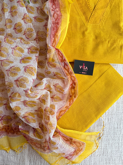 Cotton suit set with kota dupatta