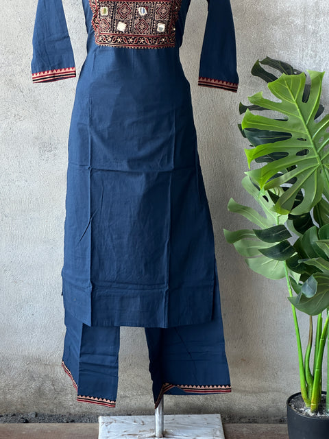 Neck patch cotton Ready kurti pant set