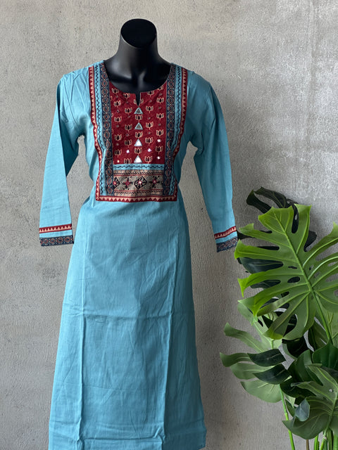 Neck patch cotton Ready kurti pant set