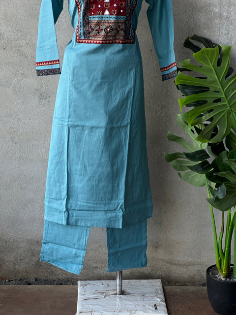 Neck patch cotton Ready kurti pant set