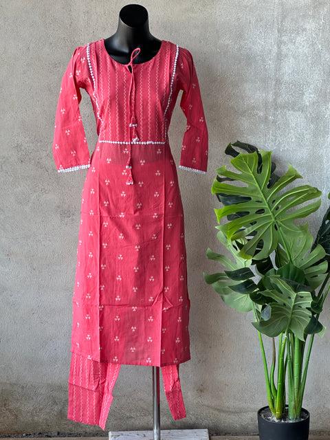 Handloom cotton Ready kurti pant set