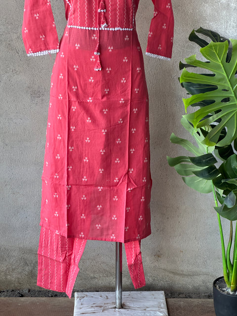 Handloom cotton Ready kurti pant set