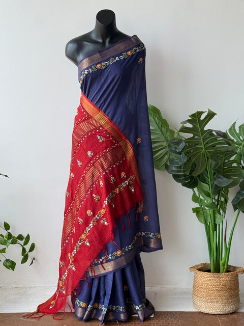 Hand emb banaswara saree