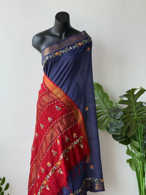 Hand emb banaswara saree