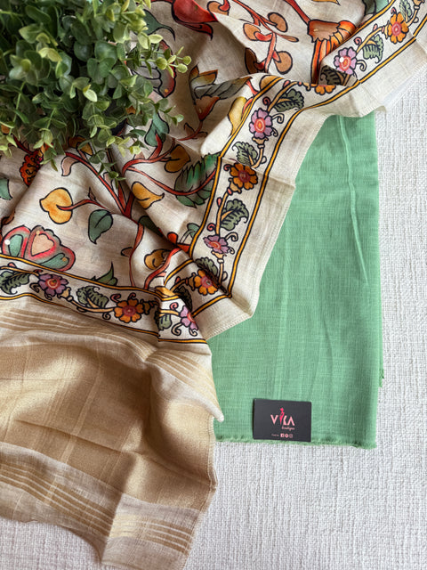 Cotton suit set with dola silk dupatta