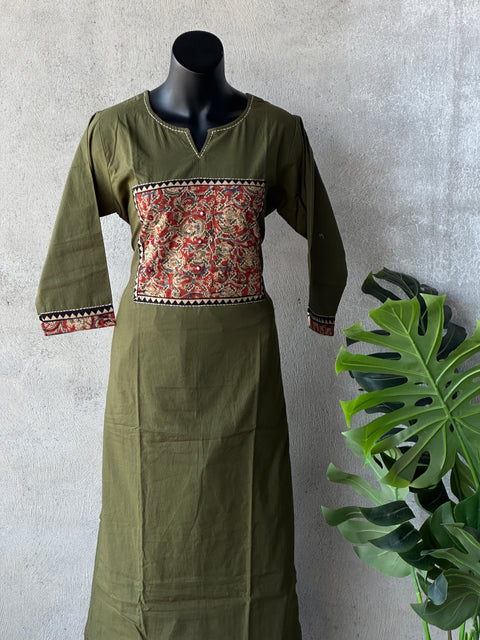 Kalamkari applique cotton Ready kurti pant set