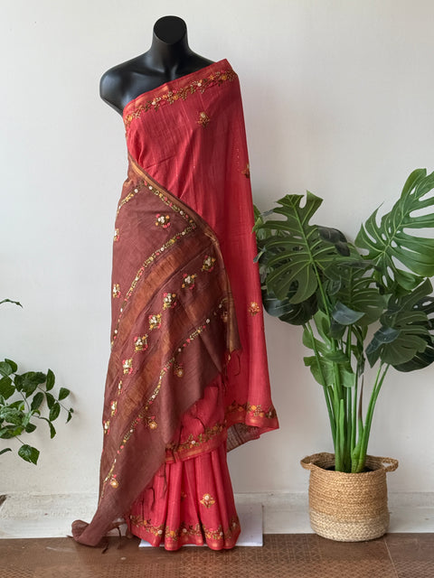 Hand emb banaswara saree