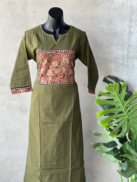 Kalamkari applique cotton Ready kurti pant set