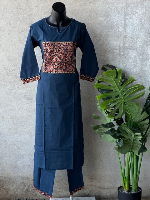 Kalamkari applique cotton Ready kurti pant set