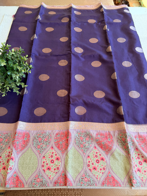 Coin bhutta digi border raw tussar saree