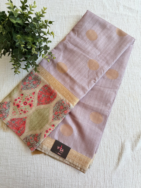 Coin bhutta digi border raw tussar saree