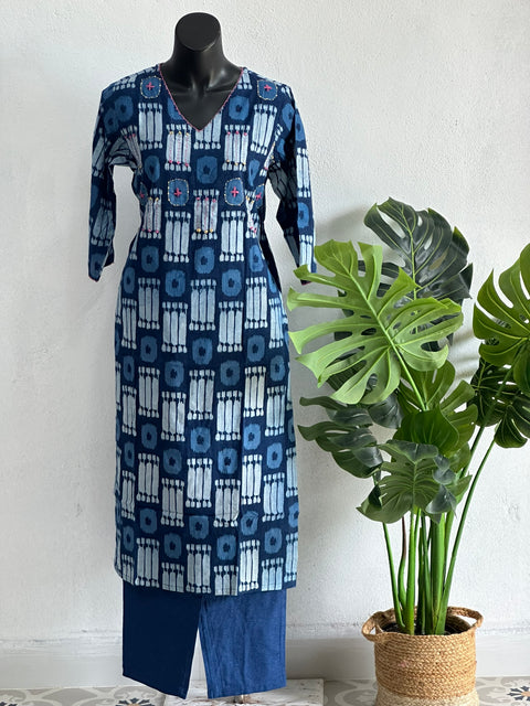 Indigo kurta pant set