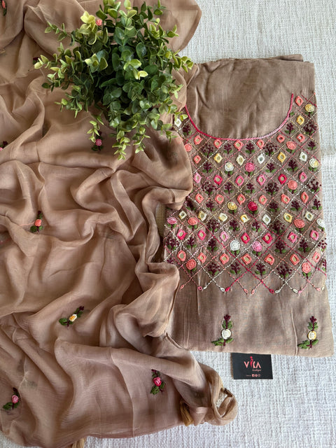 Mirror emb salwar suit material