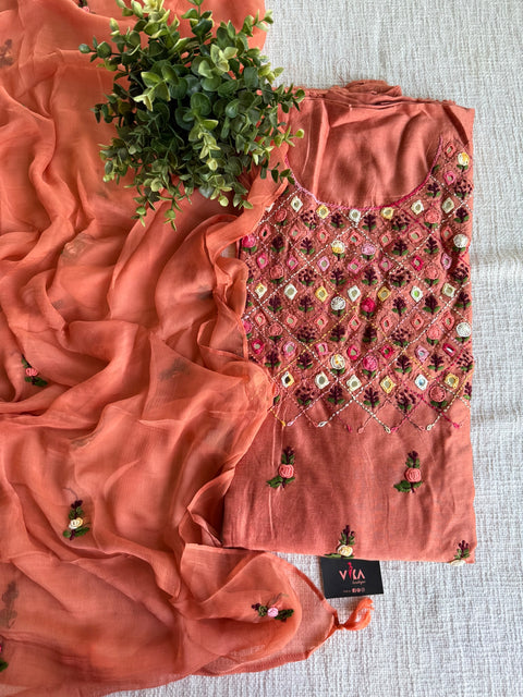 Mirror emb salwar suit material