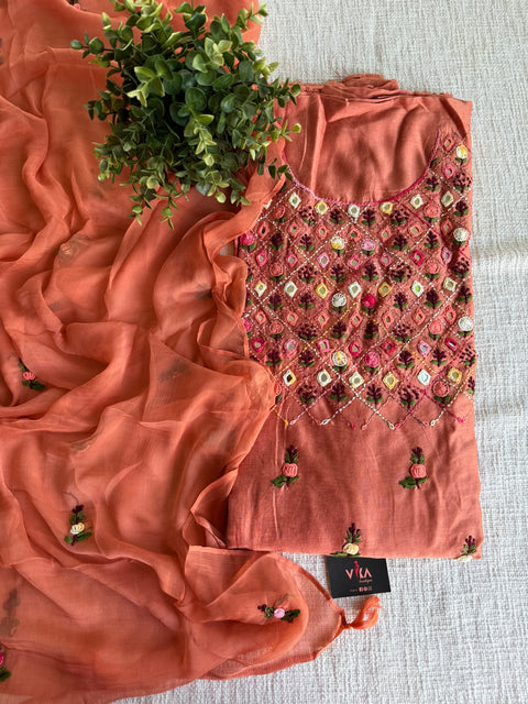 Mirror emb salwar suit material