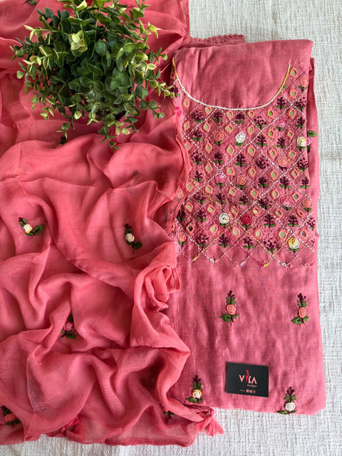 Mirror emb salwar suit material