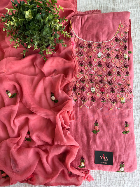 Mirror emb salwar suit material