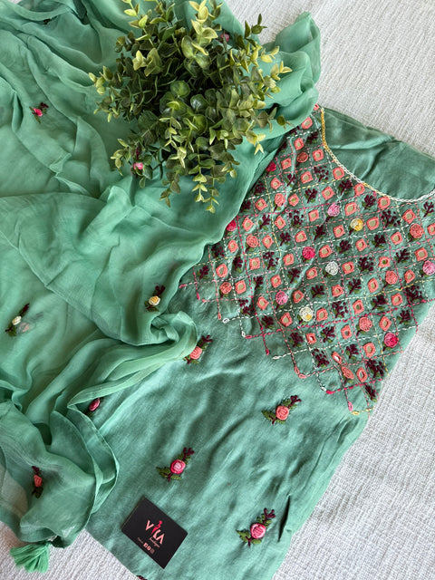 Mirror emb salwar suit material
