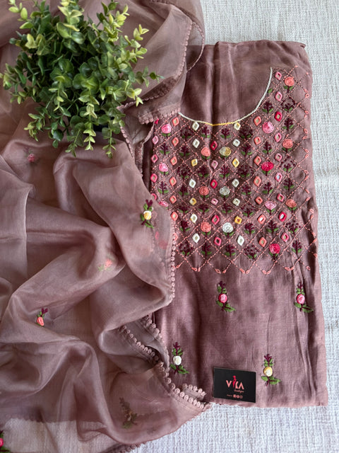 Mirror emb salwar suit material