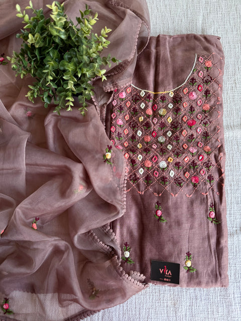 Mirror emb salwar suit material