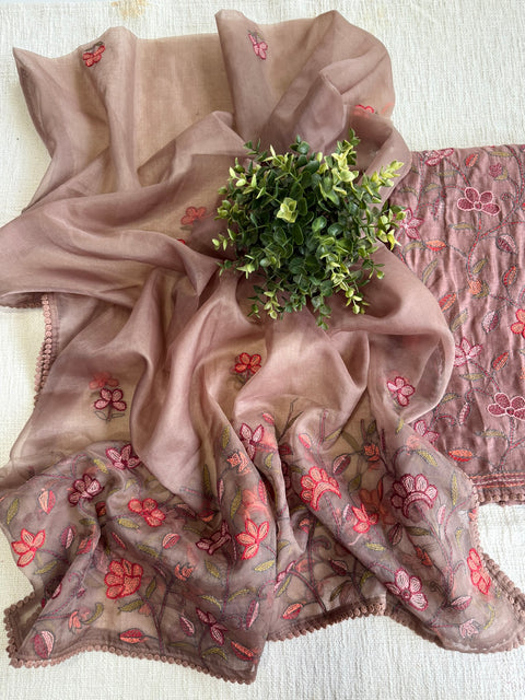 Embroidery Russian silk salwar suit material