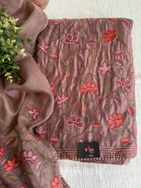 Embroidery Russian silk salwar suit material