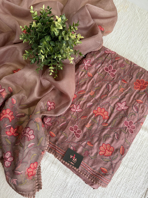 Embroidery Russian silk salwar suit material