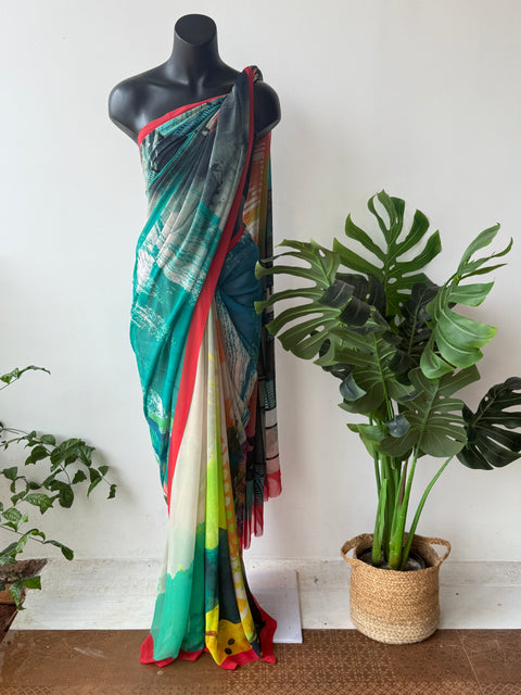 Designer Printed georgette saree